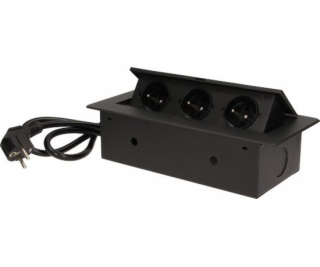 Orno Zapuštěné zásuvky 3x230V Černé (OR-AE-1337/B)