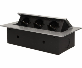 Orno Zápustné zásuvky 3x250V AC s plochým okrajem, černé ...