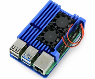 JustPi Pouzdro Raspberry Pi 4B s dvojitým ventilátorem (O...