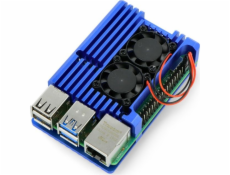 JustPi Pouzdro Raspberry Pi 4B s dvojitým ventilátorem (ODS-15888)