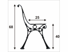 NoName Střední lavice, noha 4 prkna