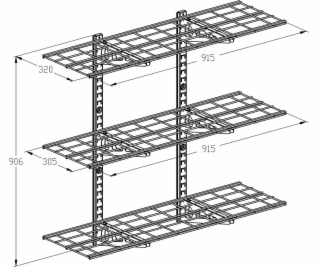 Ergosolid PG33B - Závěsná kovová garážová police Solid do...