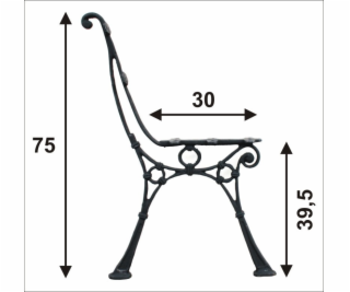 NoName Velká noha pro lavičku bez boční opory, 5 desek