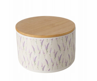 Boltze Keramická nádoba LEVANDULE s bambusovým víkem, O 1...