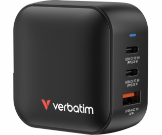 Verbatim GaN USB 3.0 nabíječka, USB C, šedá, 70W, vyměnit...