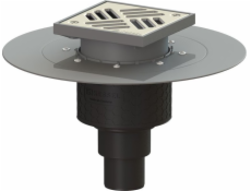 Kessel Odtok Ecoguss DN 50, svislý odtok, s nerezovou mřížkou 138x138, s lepenou přírubou