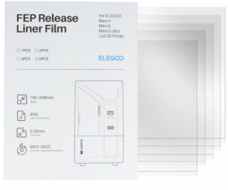 Phrozen FEP fólie pro 3D tiskárny Elegoo Mars 4/5/5 Ultra...