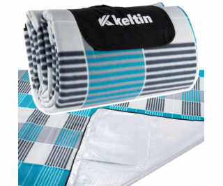 KELTIN Zateplená plážová deka 200x200 (šedomodrá) (12)