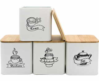 Brunbeste SADA 4 KUCHYŇSKÝCH NÁDOB NA VOĽNÉ PRODUKTY 4264