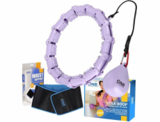 One Fitness fialová sada hula hoop s výstupky a závažím oha02 zeštíhlující pás br160