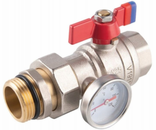 NoName Kulový kohout s motýlkem, závitový, s teploměrem, ...