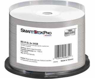 SmartDisk BD-R, bílý tisknutelný inkoustovým tiskem, 25 G...