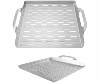 KingHoff OCELOVÝ PODNOS 37x31cm NA GRIL KH-1917