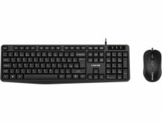 Asbis Sada klávesnice a myši CANYON SET-1 EN, drátová, černá