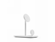 Twelve South HiRise 3 Deluxe (2024) - Bezdrátová nabíječka Qi2 kompatibilní s MagSafe pro tři zařízení (bílá)
