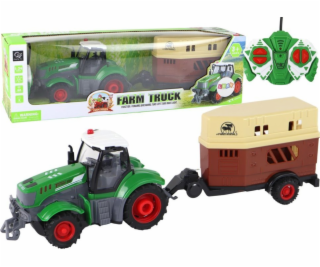 LeanToys RC traktor na dálkové ovládání, zemědělský přívě...