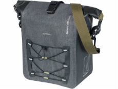 Basil Brašna NAVIGATOR STORM na jednu nohu, velikost M, 12-15 l, systém háčkování, voděodolná, šedo-černá (NOVINKA 2024)