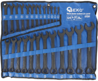 Geko Kombinované klíče CRV - černé 6-32 mm 25 ks (4)