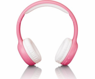 Lenco Sluchátka Kids BT Kopfhörer s nálepkou, růžová
