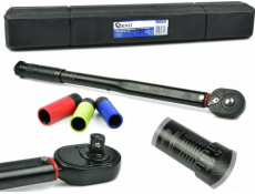 Geko Momentový klíč 1/2  28-210Nm + hliníkové nástrčné klíče 3 ks, černé, HD (10)