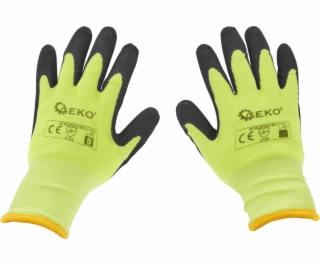 Geko Zimní zateplené pracovní rukavice Fluorescent veliko...
