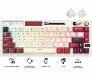 Royal Kludge Herní klávesnice RK M65 Famicom, krémová, s ...