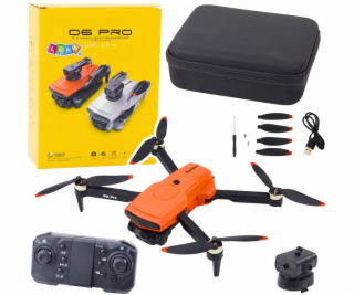 LeanToys Dron D6 PRO s dvojitou HD kamerou a oranžovými L...