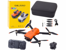 LeanToys Dron D6 PRO s dvojitou HD kamerou a oranžovými LED světly