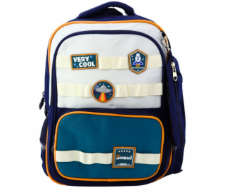 Lean Školní batoh s penálem Space Patches tmavě modrý 16l