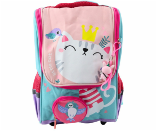 Lean Školní batoh White Cat s přívěskem ve tvaru ptáka 21...