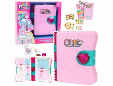 LeanToys Tajný deník s visacím zámkem, zápisník, skříňka, klíč, příslušenství, růžová