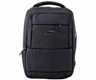 Lean Městský batoh s USB a hrudním popruhem, černý, 26 l