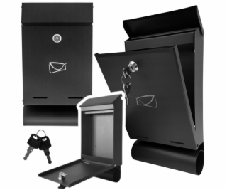 Lean Poštovní schránka na dopisy a noviny, černá pozinkov...