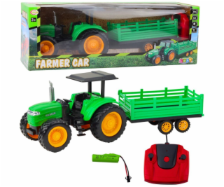 LeanToys Dálkově ovládaný RC zemědělský traktor s přívěse...