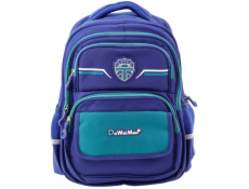 Lean Dětský školní batoh s hrudním popruhem, tmavě modrá, zelená, 38x28x19 cm