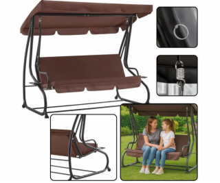 Lean Čtyřmístná zahradní houpačka se stříškou, volně stoj...