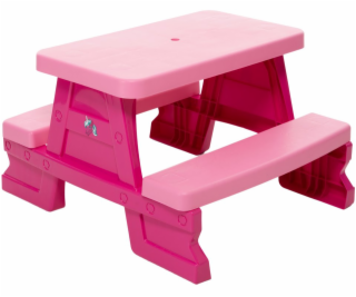 Kadax Zahradní stůl a lavice Dorex růžová pro děti