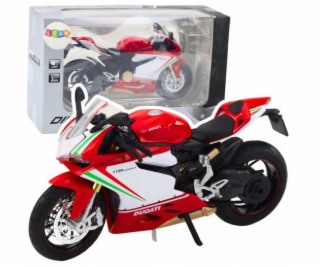 LeanToys Sportovní motocykly, kovová červená bílá světla,...