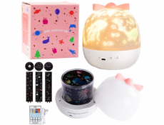 LeanToys Hvězdný projektor pro noční světlo pro děti se 6 vyměnitelnými projekcemi LEAN Toys