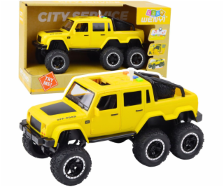 LeanToys Terénní auto, třecí pohon, světla, zvuky, žluté,...