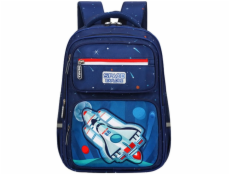 Lean Dětský školní batoh s hrudním popruhem, tmavě modrý, Rocket Space 20L 41cm
