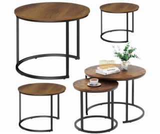 Lean Sada 3 kulatých konferenčních stolků v vintage stylu...