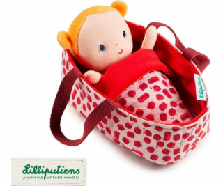 Lilliputiens Panenka v košíku s oblečením a dekou, acháto...
