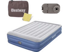Bestway Dvojitá nafukovací matrace s vestavěným čerpadlem, šedá, tmavě modrá
