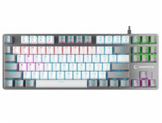 Rampage Mechanická herní klávesnice Snug RGB KRGD Red, bílá/šedá