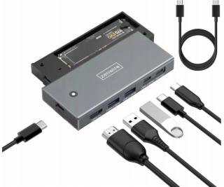 Zenwire USB HUB HUB Krabička pro SSD M2 NVME PCIe SATA NG...