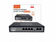 Zenwire Switch Power Splitter POE LAN 8 portů 6 Ethernet RJ45 100Mbps kamera