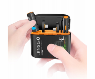 LensGo 2x Mini bezdrátový mikrofon 50m 2v1 USB-C + iPhone...