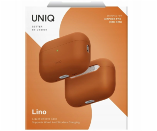 Uniq Lino - silikonový kryt pro AirPods Pro 3 oranžový