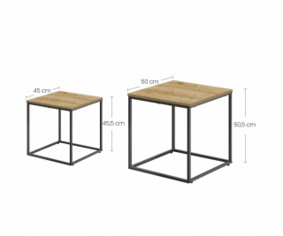 Leobert Konferenční stolek Square, 2 kusy - řemeslná výro...